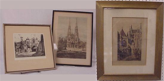 Appraisal: A H Haig etching city buildings signed in pencil LR