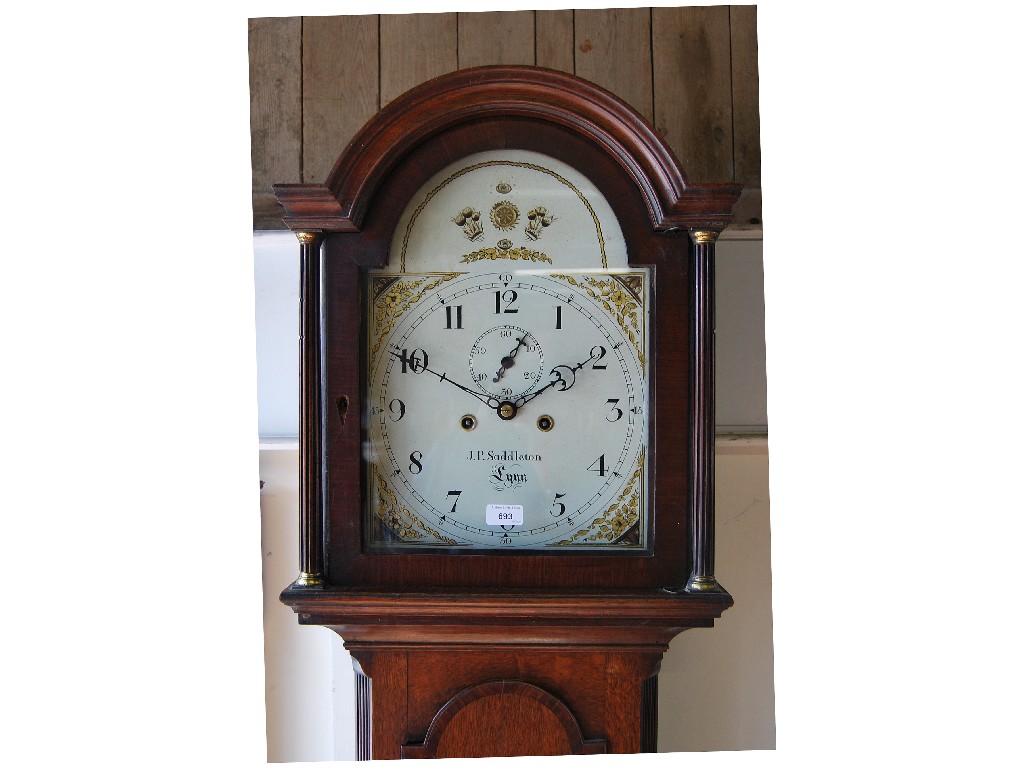 Appraisal: A George III oak and mahogany -day longcase clock the