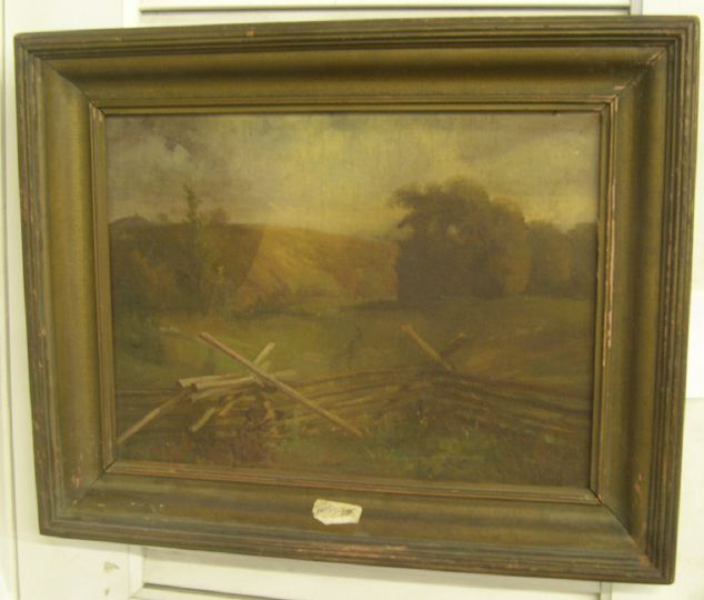 Appraisal: American School th Century Pastoral Landscape oil on panel -