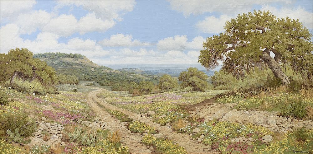 Appraisal: ROBERT HARRISON American Texas b A PAINTING Texas Hill Country