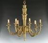 Appraisal: CHANDELIER - Six arm fire gilded classical form bronze chandelier