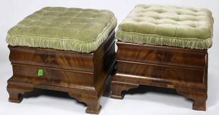 Appraisal: Pair of American Empire style ottomans Pair of American Empire