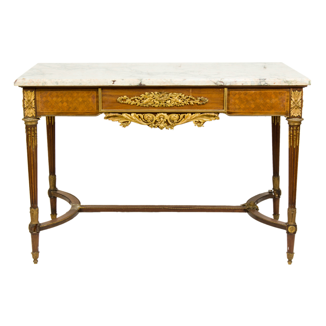 Appraisal: A LOUIS XVI STYLE ORMOLU MOUNTED FOYER TABLE CIRCA A