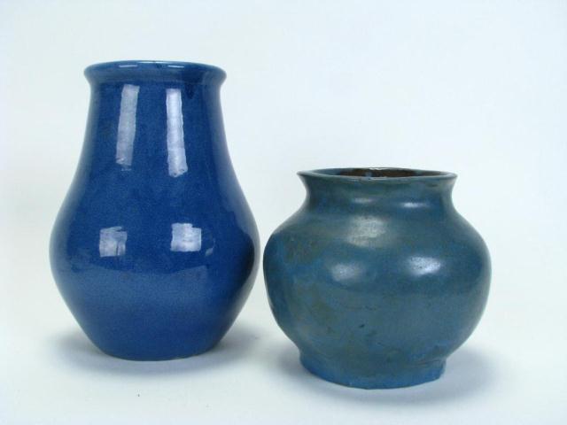 Appraisal: Two pieces of art pottery including a '' high vase