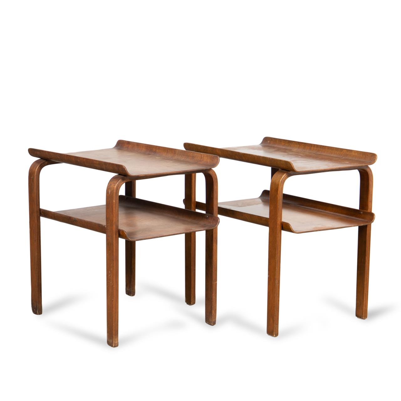 Appraisal: PAIR OF MCM BENTWOOD SIDE TABLES MANNER OF AALTO Pair