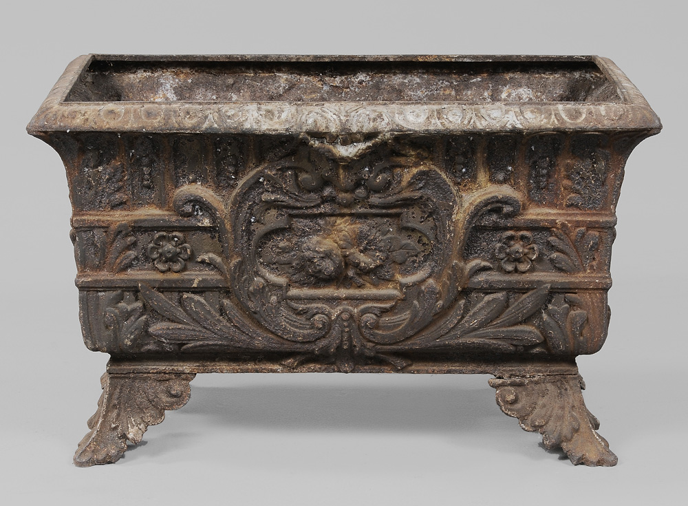 Appraisal: Relief-Decorated Cast Iron Planter American late th early th century