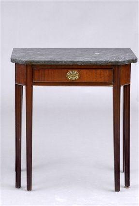 Appraisal: FEDERAL MAHOGANY PIER TABLE WITH MARBLE TOP The mottled top