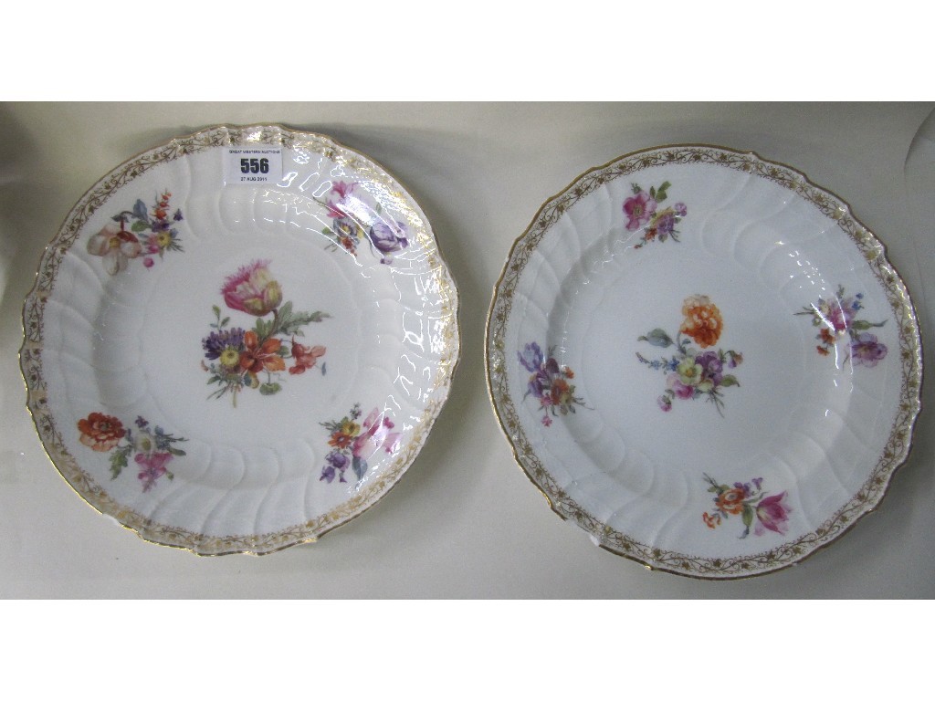 Appraisal: Pair of KPM transfer printed and over painted plates sold