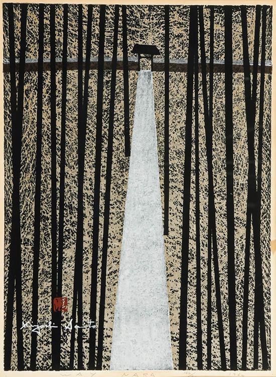 Appraisal: Kiyoshi Saito Japanese - Way Nara A woodblock print in