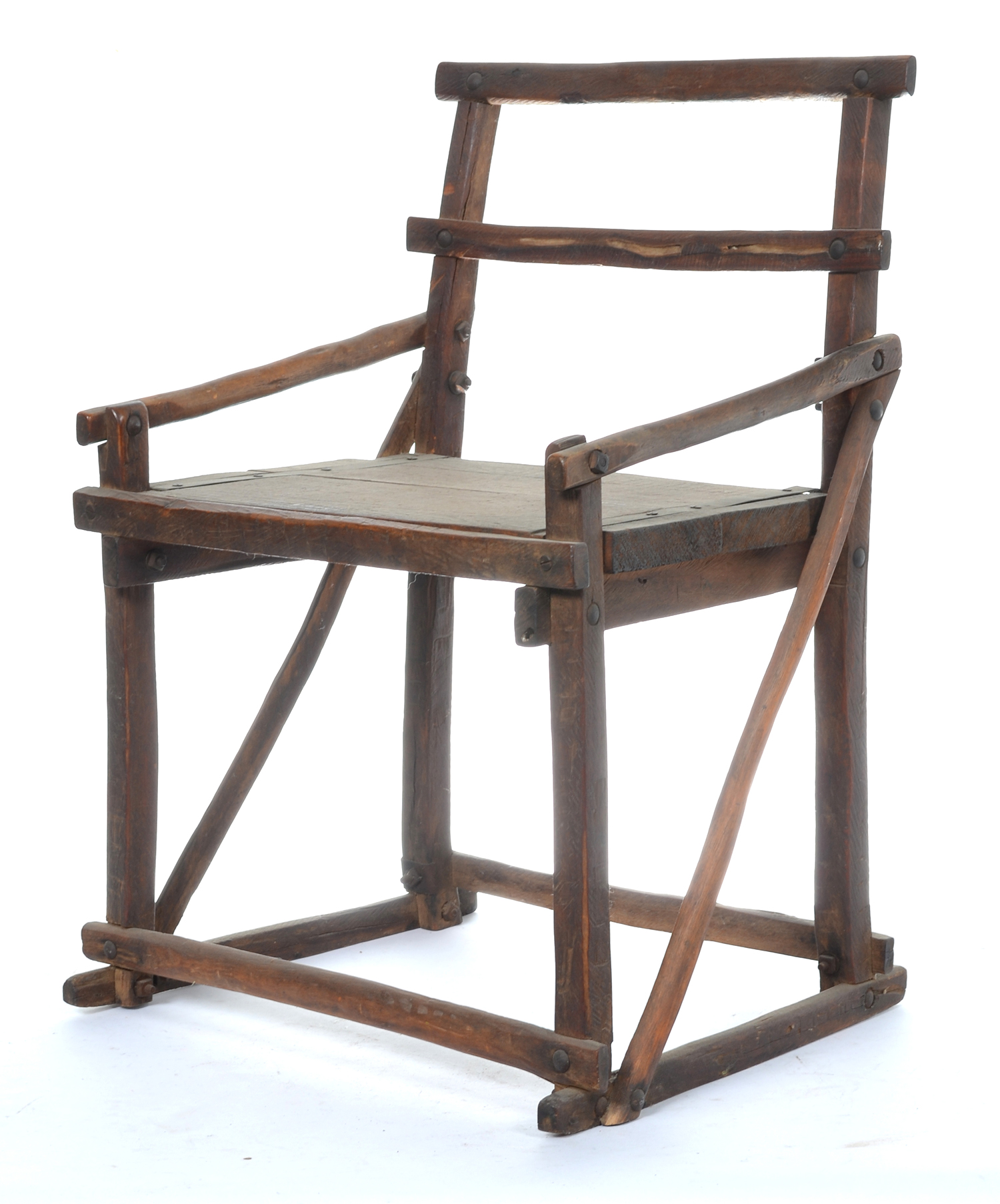 Appraisal: A RUSTIC WOODEN CHAIR CMS HIGH