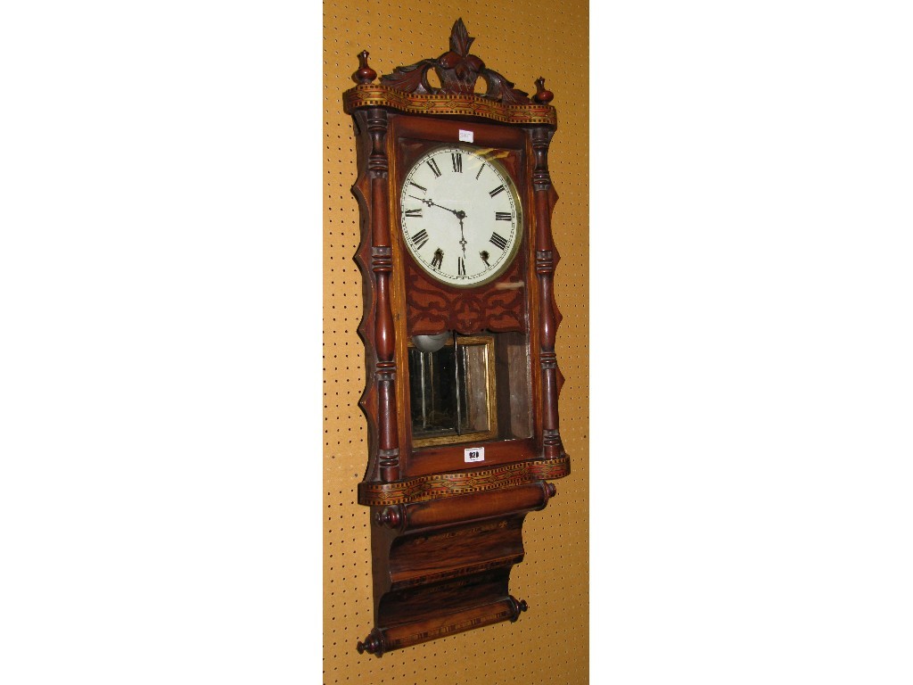 Appraisal: Victorian parquetry inlaid wall clock