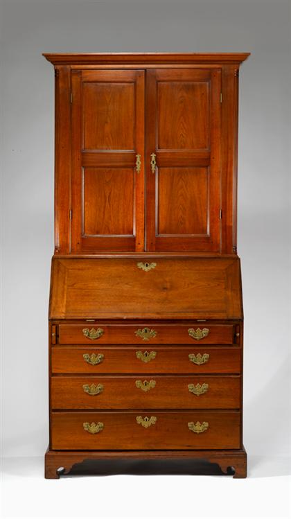 Appraisal: Chippendale walnut secretary bookcase pennsylvania th century The upper section