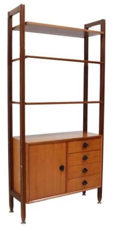 Appraisal: Italian mid-century modern modular bookcase c s three adjustable-height shelves