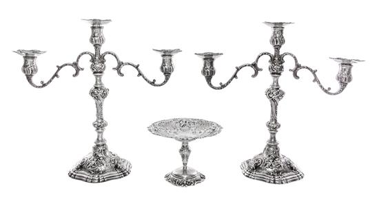 Appraisal: Sale Lot A Pair of Silver Three-Light Candelabra and Similar