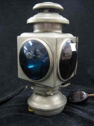 Appraisal: Victorian Lantern various color lens nickel brass electrified