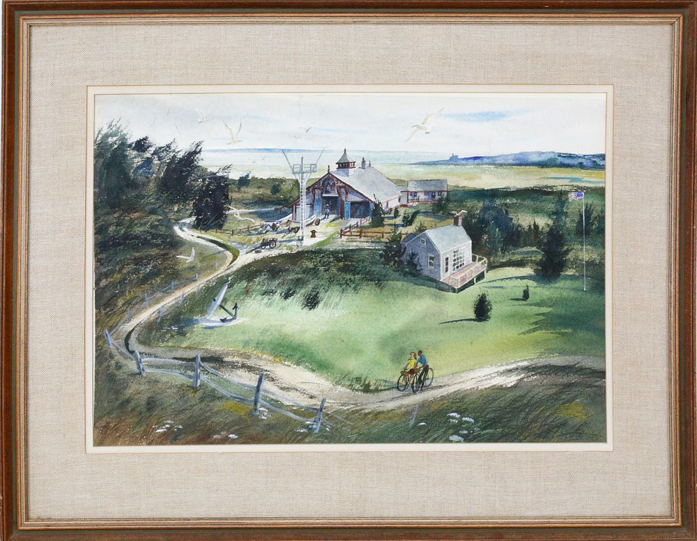 Appraisal: C Robert Perrin Watercolor Life Saving Museum Nantucket C Robert