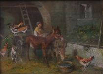 Appraisal: Edwardo Scognamiglio Italian C Early th Century The Barnyard Meal