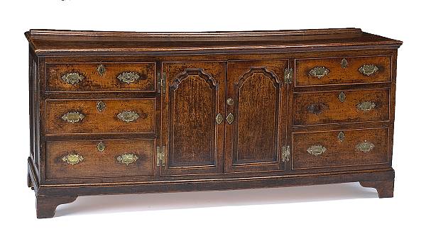 Appraisal: A George III oak dresser base th century and later