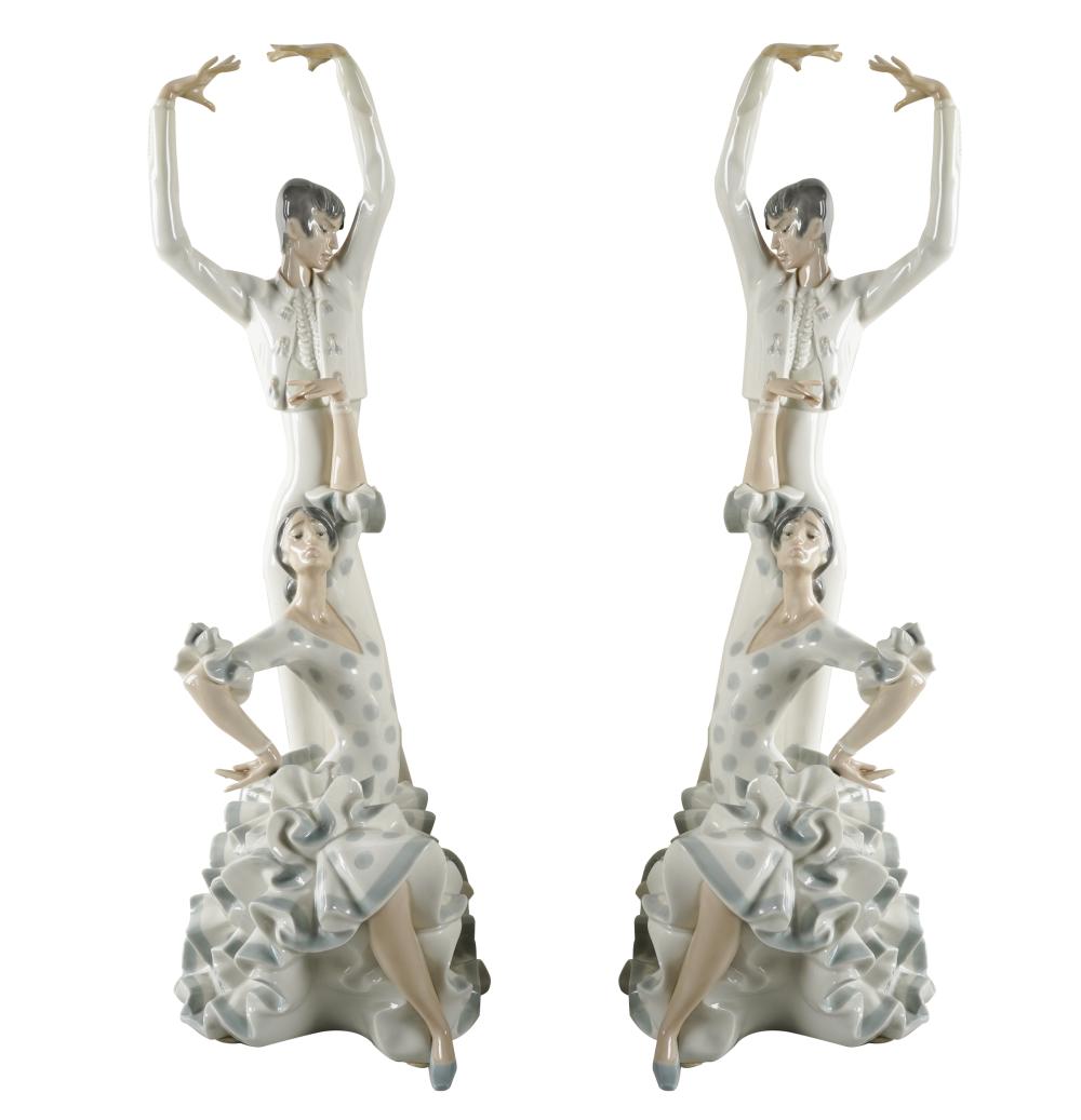 Appraisal: PAIR OF LLADRO PORCELAIN DANCE GROUPSeach with Lladro signature Provenance