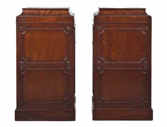 Appraisal: A Pair of George III Style Mahogany Pedestal Cabinets each