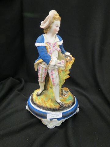 Appraisal: French Victorian Porcelain Figurine ofBoy with bird nest handpainted excellent