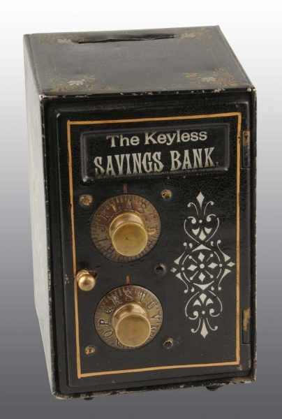 Appraisal: Tin Keyless Savings Bank Condition Excellent Plus Size - T