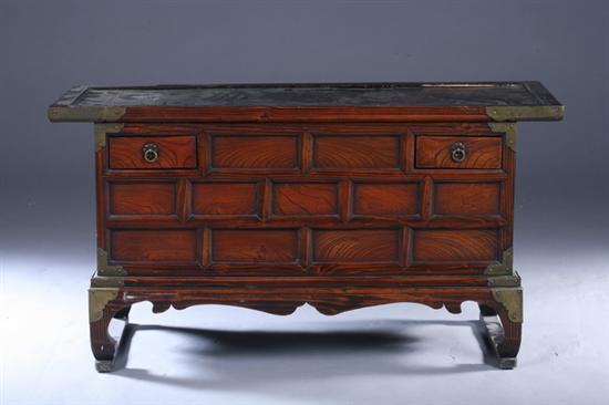 Appraisal: KOREAN WOOD CHEST Of rectangular outline with two drawers -