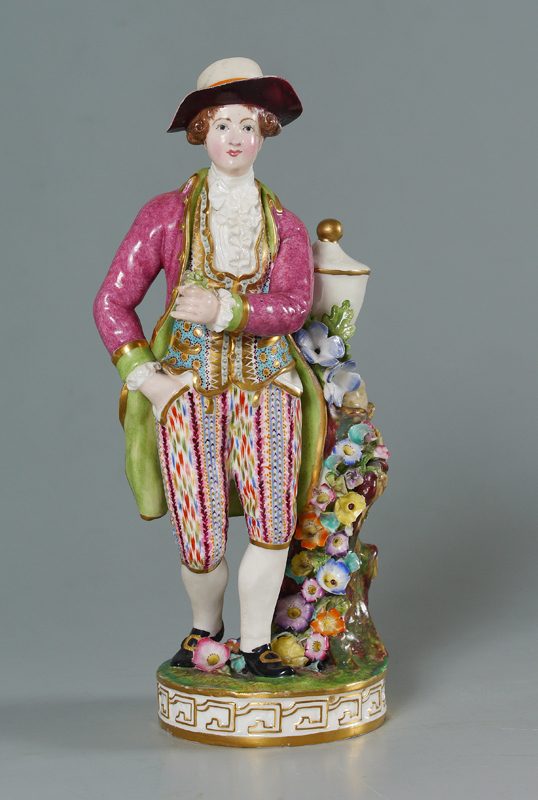 Appraisal: MEISSEN QUALITY PORCELAIN FIGURE Figure of a dandy standing next