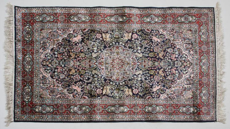 Appraisal: Silk Area Rug Persian Isfahan th c Iran central medallion