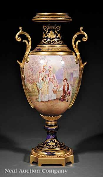 Appraisal: A S vres Porcelain Gilt Bronze-Mounted Urn late th c