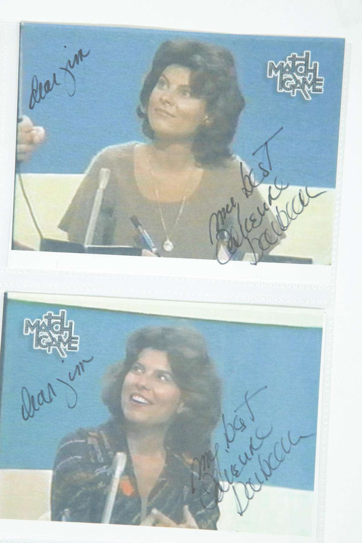 Appraisal: COLLECTION OF AUTOGRAPHS FROM THE MATCH GAME Twentieth century Collection