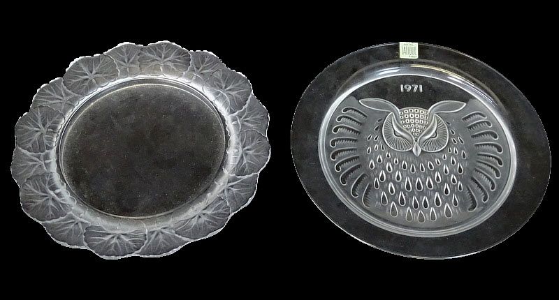 Appraisal: Pair of Lalique Crystal Plates Pair of Lalique Crystal Plates