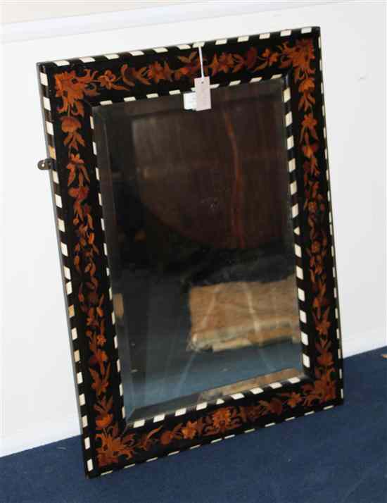 Appraisal: A late th century Dutch marquetry inlaid rectangular mirror with