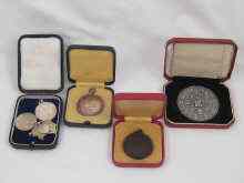 Appraisal: A mixed lot comprising three silver and two bronze medallions