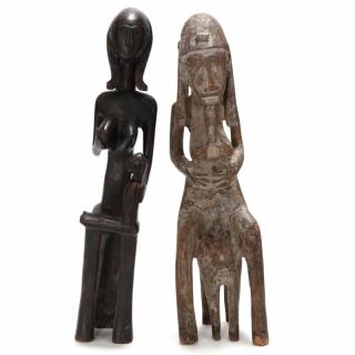 Appraisal: Two West African Female Figures both of carved wood the