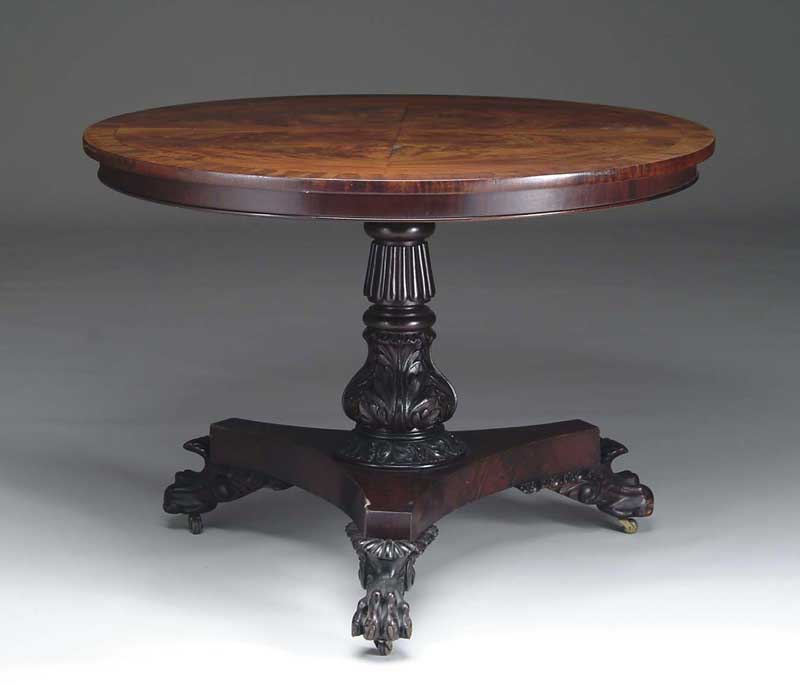 Appraisal: FINE PHILADELPHIA CARVED TIP TOP CENTER TABLE The top with