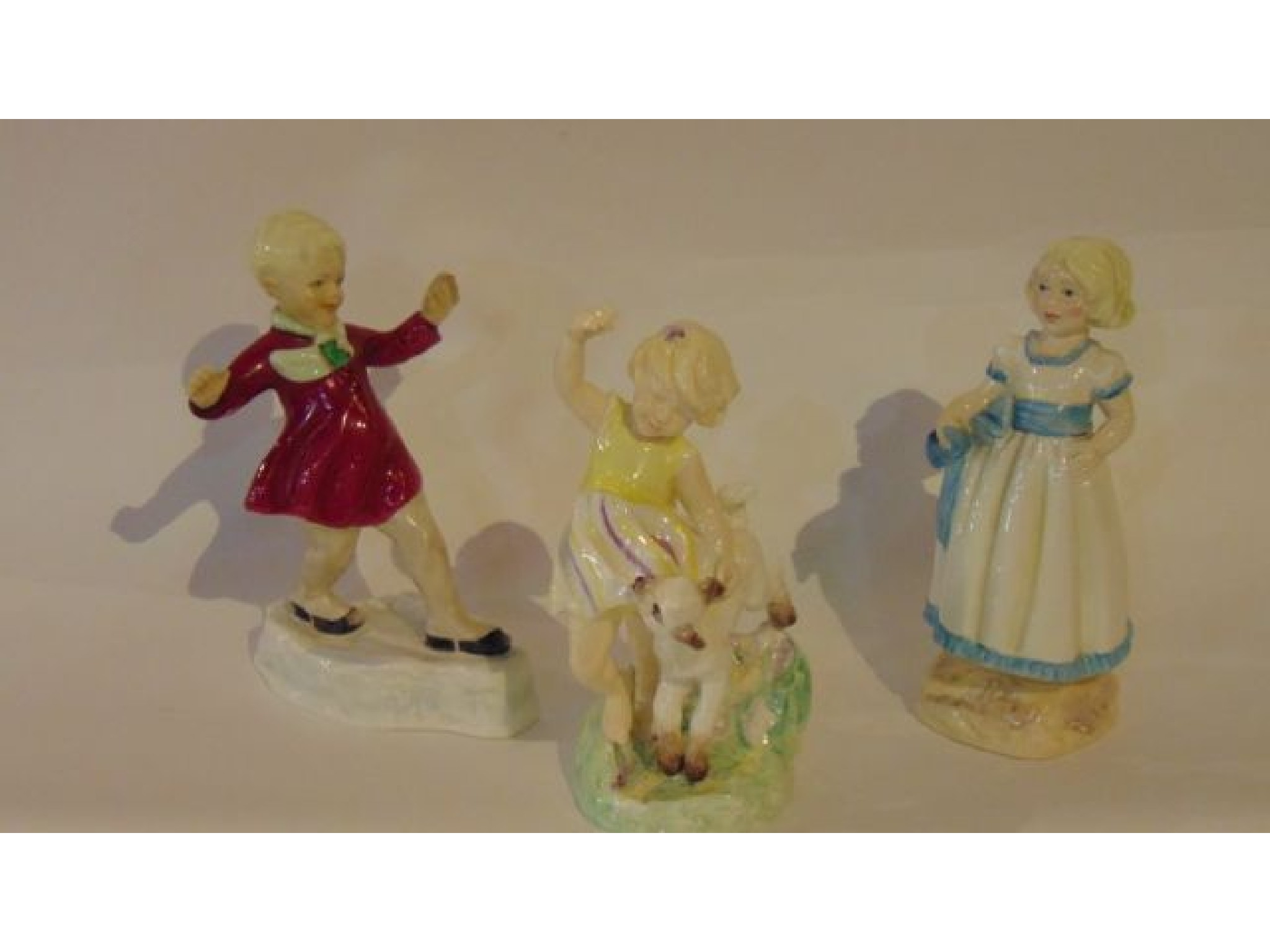 Appraisal: Three Royal Worcester figures of children including January modelled by