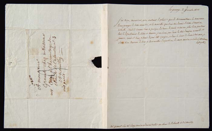 Appraisal: MARQUIS DE LAFAYETTE - AUTOGRAPHED LETTER French Solider and Statesman