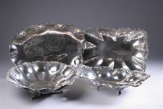 Appraisal: FOUR MEXICAN STERLING SILVER SERVING PIECES Circa s Including oval