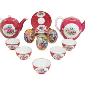 Appraisal: A Russian Porcelain Tea and Coffee Service for Five Gardner