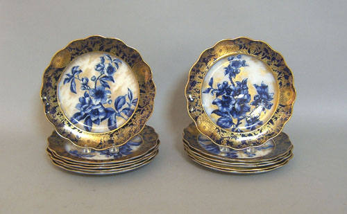 Appraisal: Twelve Doulton flow blue plates dia