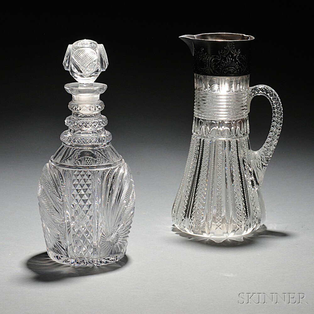 Appraisal: Two Colorless Glass Items late th early th century a