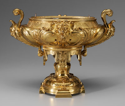 Appraisal: Gilt Bronze Centerpiece late th early th century urn with