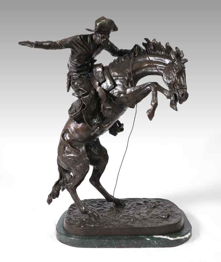 Appraisal: LARGE ''BRONCO BUSTER'' BRONZE AFTER REMINGTON '' in height affixed