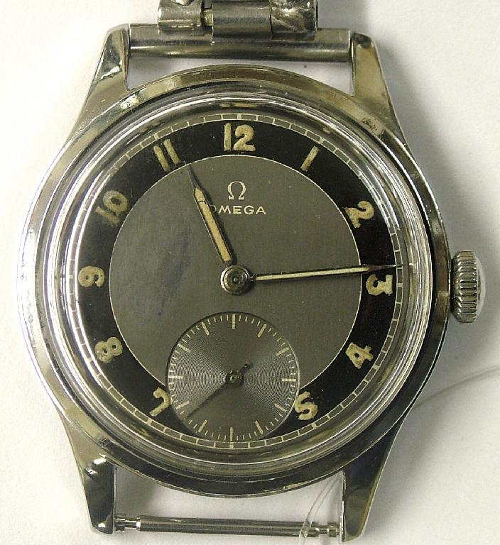 Appraisal: Omega 's stainless steel gentleman's wristwatch the grey dial with