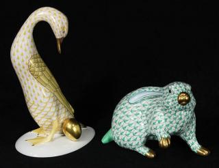 Appraisal: lot of Hand painted porcelain animal figural group by Herend