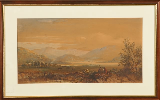 Appraisal: Panoramic landscape watercolor x sight C Pearson Artist British -