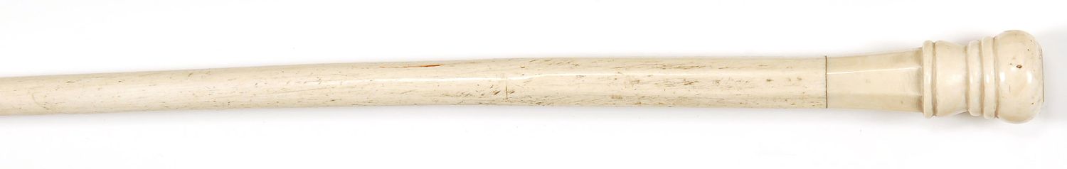 Appraisal: WHALEBONE AND IVORY CANE th CenturyBone shaft with carved ivory