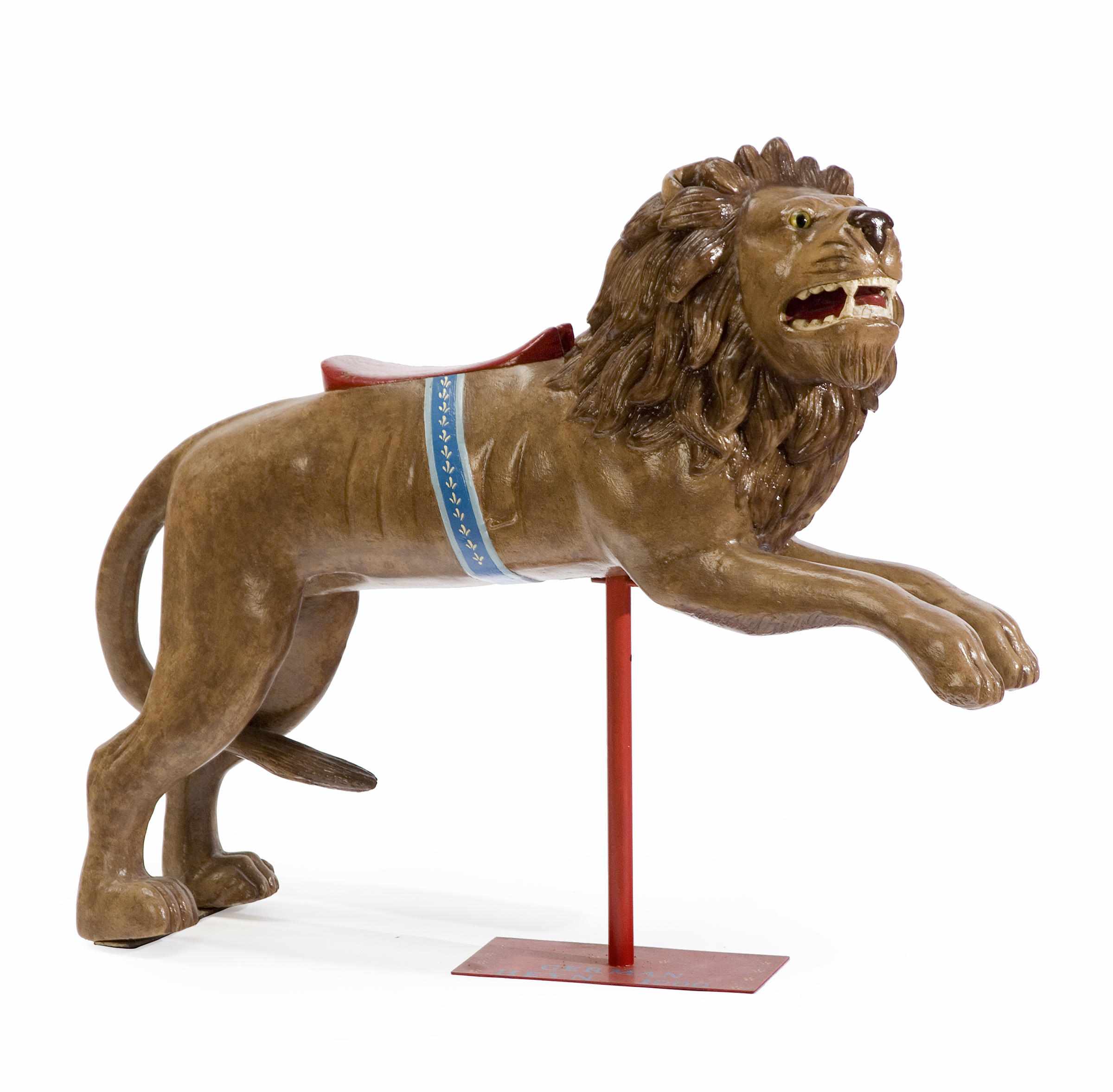 Appraisal: A German carved and painted carousel lion late th early