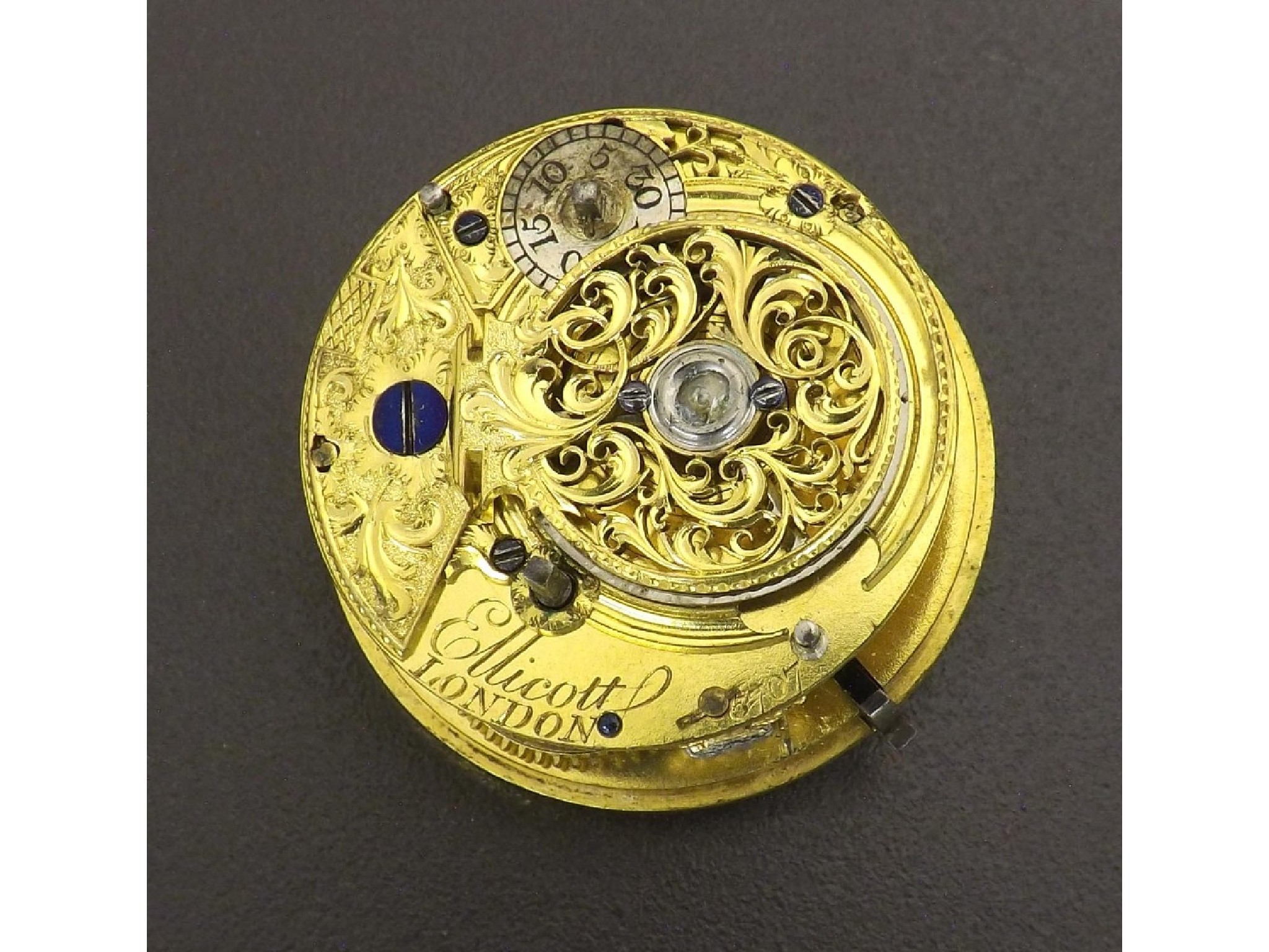 Appraisal: John Ellicott London fusee cylinder pocket watch movement no with